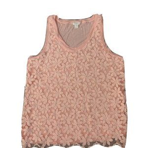 J Crew Womens Tank Top Scalloped Floral Embroidery Size S Women’s